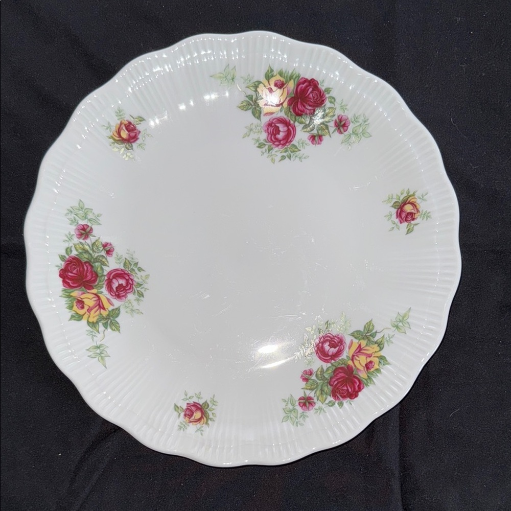 Crystal Clear Porcelain English Rose Pattern Dinner Plate